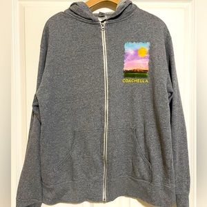 Coachella 2015 Hoodie Sweatshirt  Women's XL Full Zip Concert Music Festival